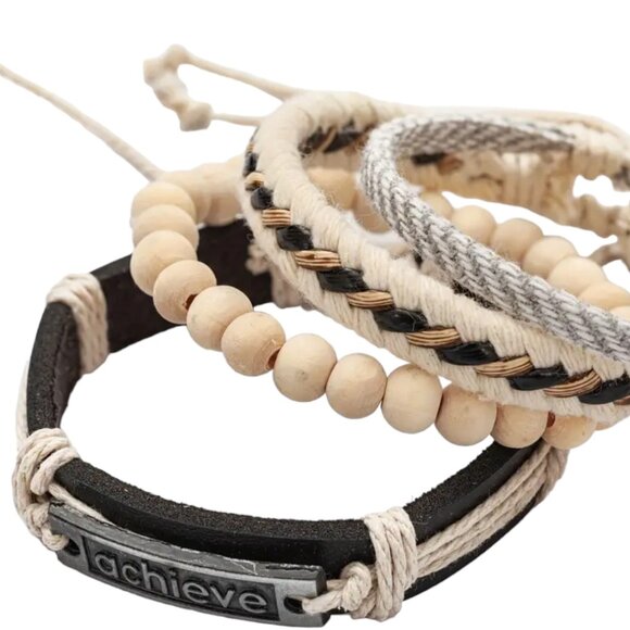 4 PC Bracelet Set, Surfer bracelets, Yoga Boho Bracelet Gift for Her - Picture 2 of 4